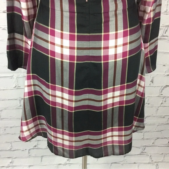 Loft Plaid Tie Back Dress, Size 12 - Picture 12 of 14